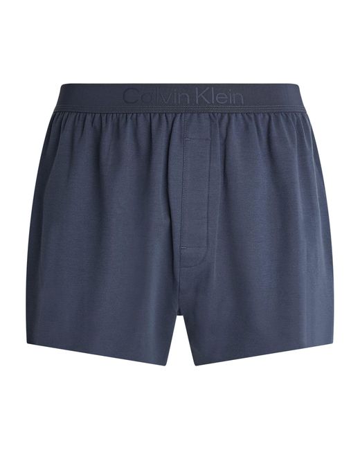 Calvin Klein Blue Cotton-blend Slim-fit Boxer Shorts for men