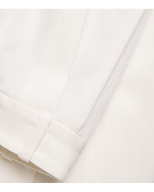 Rohe White Wool-Blend Wide-Leg Trousers