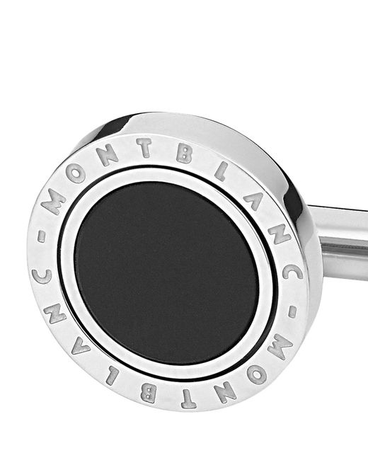Montblanc Metallic Stainless Steel Engraved Cufflinks for men