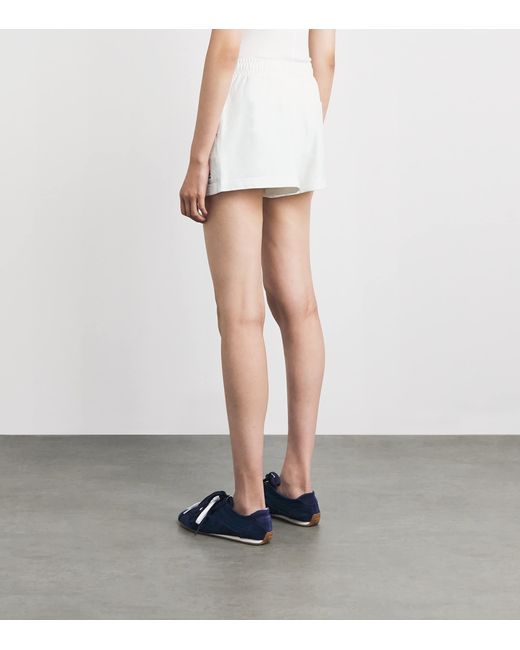 Sporty & Rich White Syracuse Embrdoidered Sweatshorts