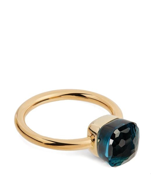 Pomellato Blue Rose And Topaz Nudo Petit Ring