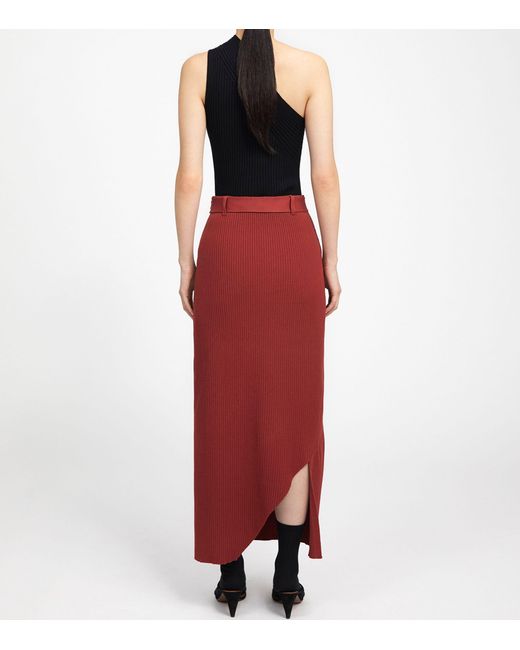 Aeron Red Viscose-blend Knitted Forum Skirt