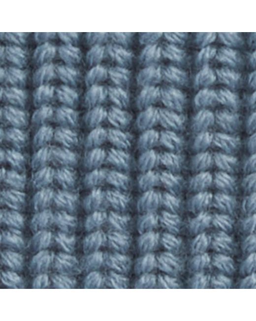 Falke Blue Virgin Wool Fine Rib Beanie for men