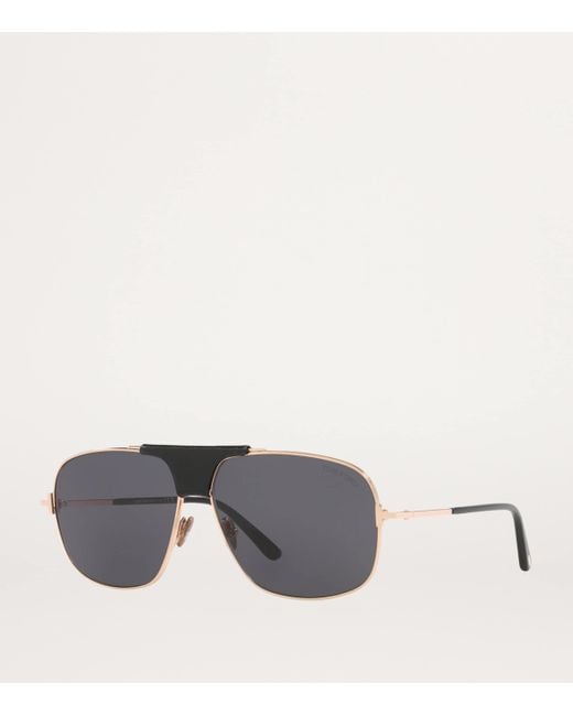 Tom Ford Gray Metal Tex Sunglasses for men