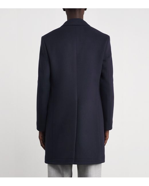 Ralph Lauren Blue Wool-Blend Kent Overcoat for men