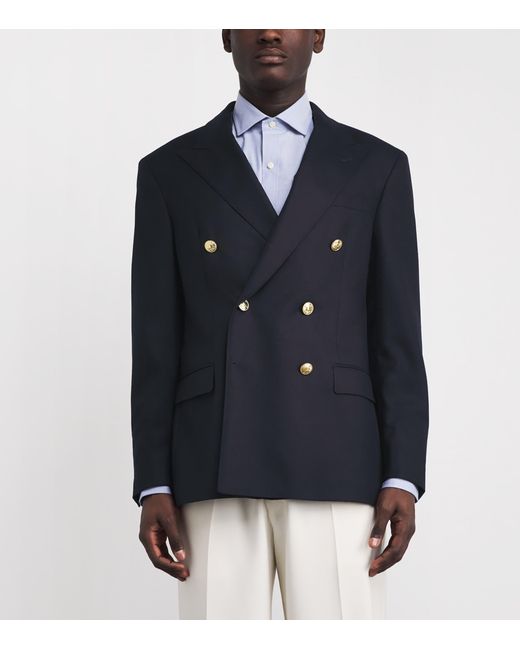 Polo Ralph Lauren Blue Wool Double-Breasted Blazer for men