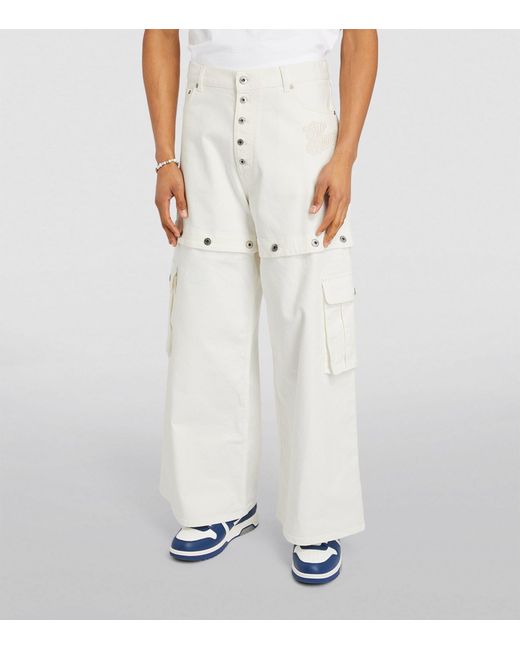Off-White c/o Virgil Abloh White Detachable Wide-leg Jeans for men