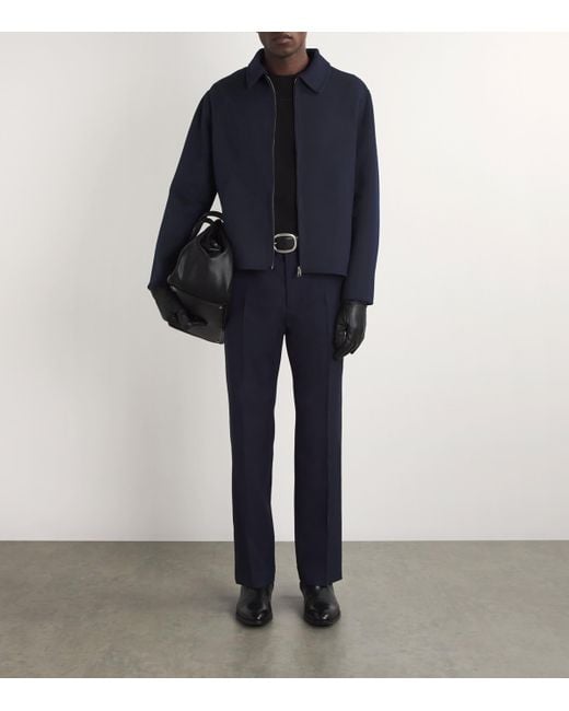 Sandro Blue Double-Faced Wool-Blend Jacket for men