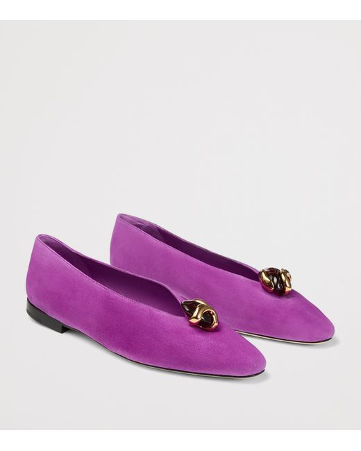 Jimmy Choo Purple Margot Suede Ballet Flats