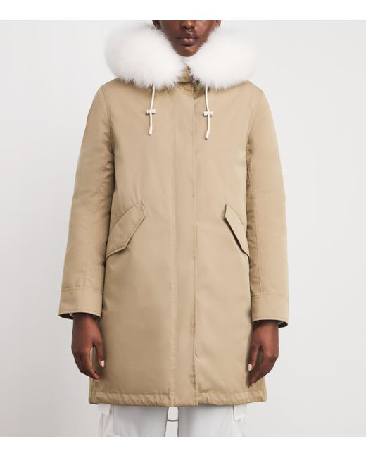 Yves Salomon Natural Fox-Rabbit Blended-Cotton Parka