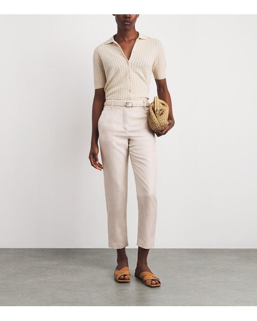 Eleventy Gray Wool-Silk-Linen Tailored Trousers