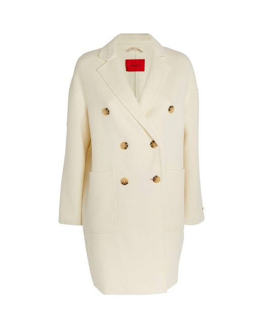 MAX&Co. White Wool-blend Double-layer Coat