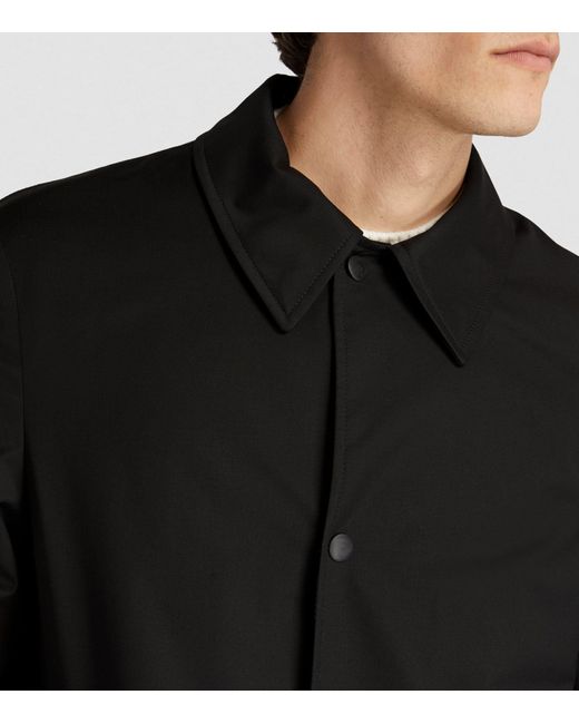 Emporio Armani Black Single-breasted Trench Coat for men