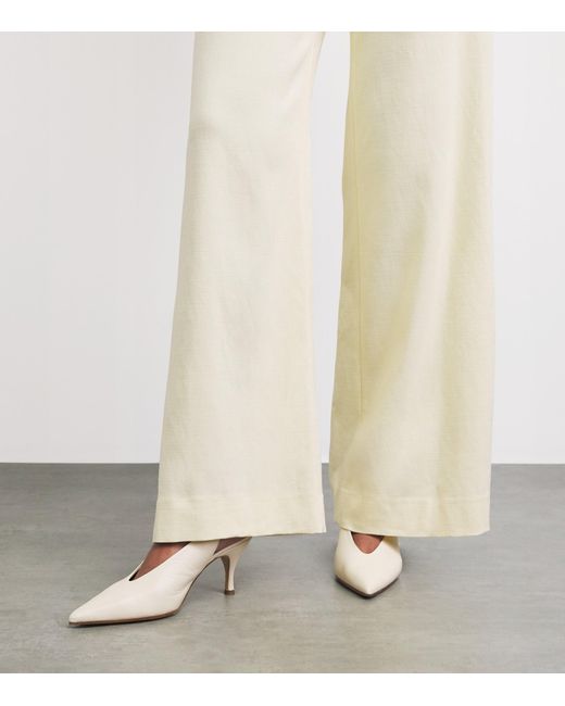 Maje White Tailored Wide-Leg Trousers