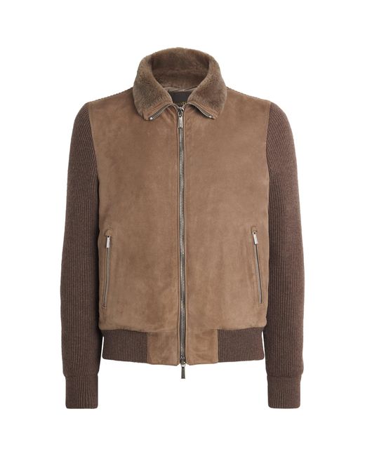 Moorer Brown Wool-Cashmere Hybrid Jacket for men