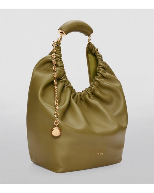 Loewe Green Medium Leather Squeeze Top-handle Bag