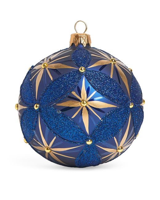 Harrods Blue Glitter Star Bauble