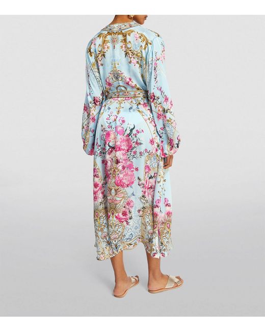 Camilla White Cam Cover Up Maxi Kimono Puf Slv Silk