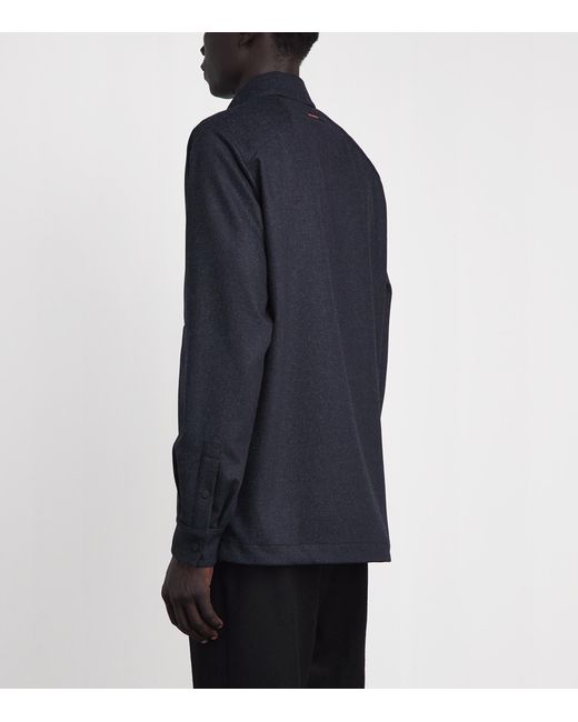 Sease Blue Cotton Padded Gate 2.0 Overshirt for men