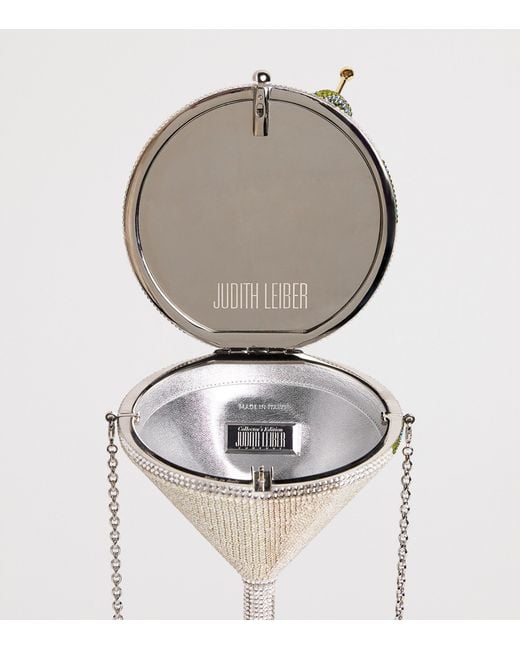 Judith Leiber Metallic Embellished Martini Clutch Bag