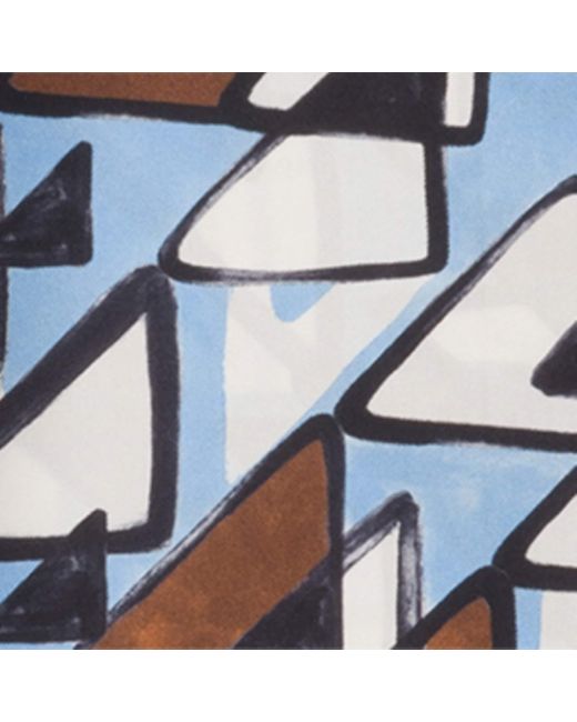 Prada Blue Silk Triangle Print Scarf