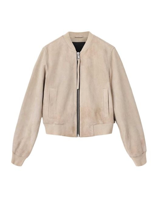 AllSaints Natural Suede Orten Bomber Jacket