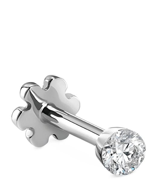 Maria Tash Metallic Invisible Set Diamond Threaded Stud Earring