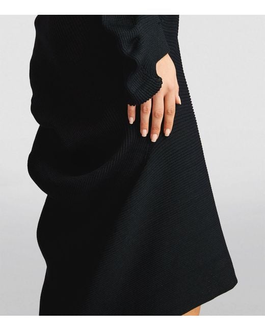 Issey Miyake Black Aerate Pleats Midi Skirt