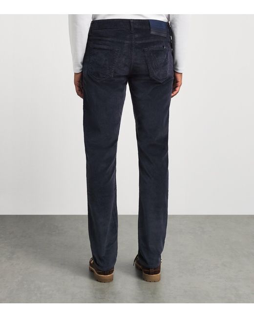 Jacob Cohen Blue Corduroy Bard Slim-Fit Chinos for men