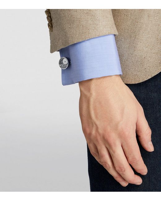 Tateossian Metallic Circle Gear Cufflinks for men