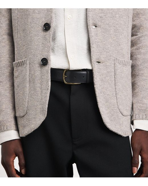 Officine Creative Black Leather Belt for men