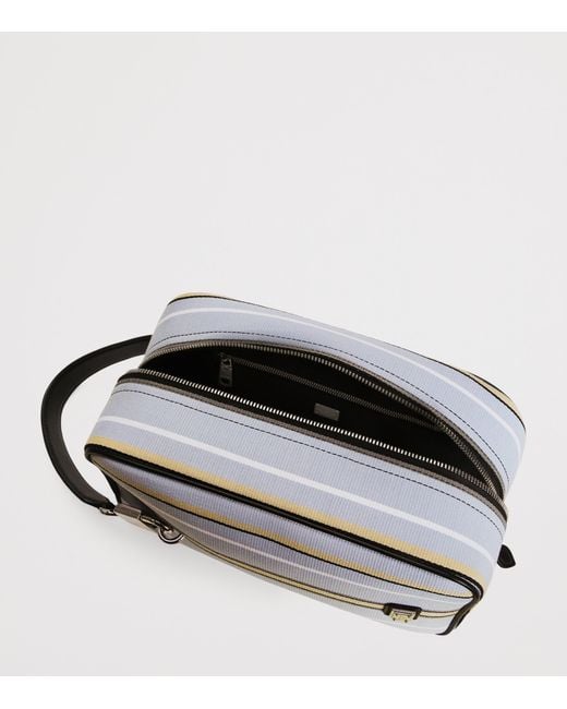 Dolce & Gabbana Blue Striped Lock Top-Handle Bag for men