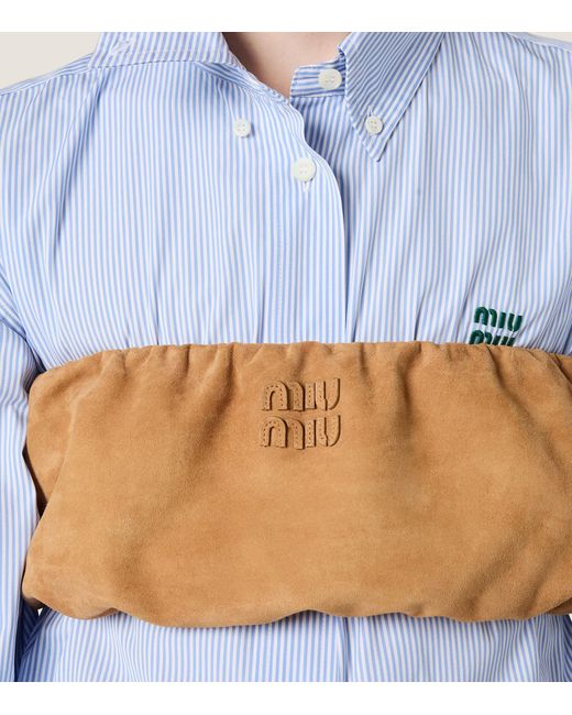 Miu Miu Brown Waxed Suede Bandeau Top
