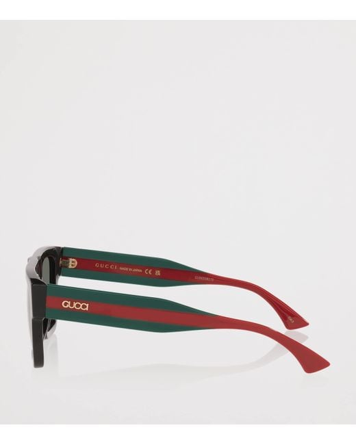 Gucci Gray Acetate Rectangle Sunglasses for men