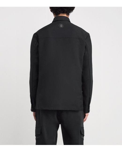 Boss Black Stretch Gabardine Water-Repellent Overshirt for men
