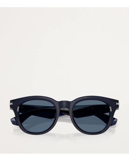 Burberry Blue Acetate Round Sunglasses for men