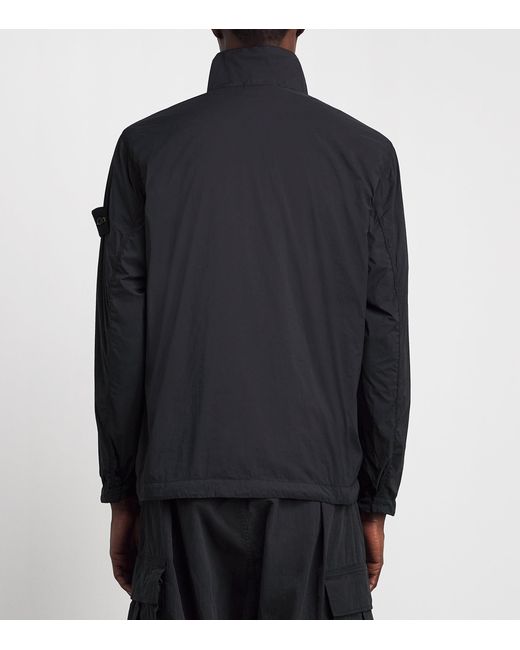 Stone Island Black Stretch-Nylon Zip-Up Overshirt for men