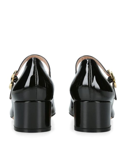 Gianvito Rossi Leather Mary Jane Pumps 45 in Black | Lyst