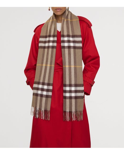 Burberry Natural Cashmere Check Scarf