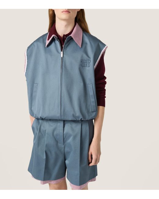 Miu Miu Blue Chino Layered Bermuda Shorts