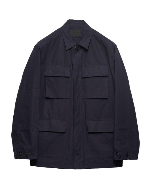 Prada Blue Cotton Safari Jacket for men