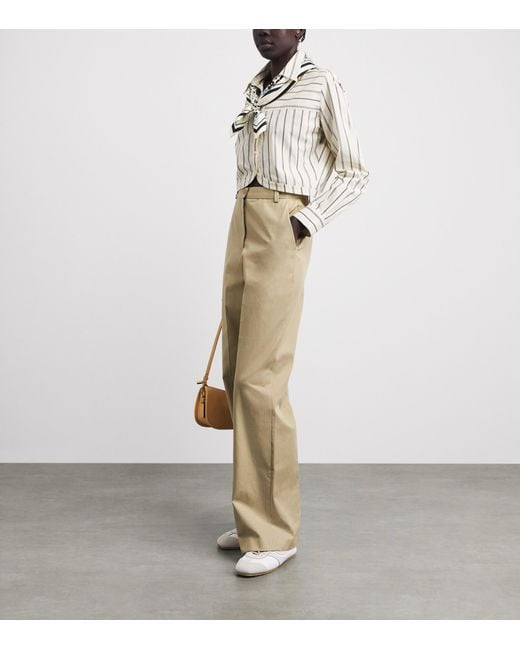 Claudie Pierlot Natural Cotton Straight Trousers