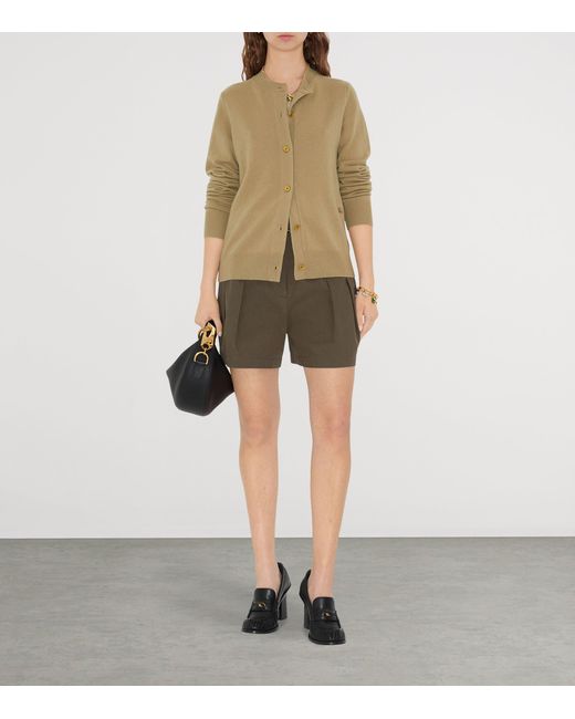 Burberry Natural Cashmere Ekd-Embroidered Cardigan
