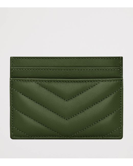 Saint Laurent Green Leather Cassandre Card Holder