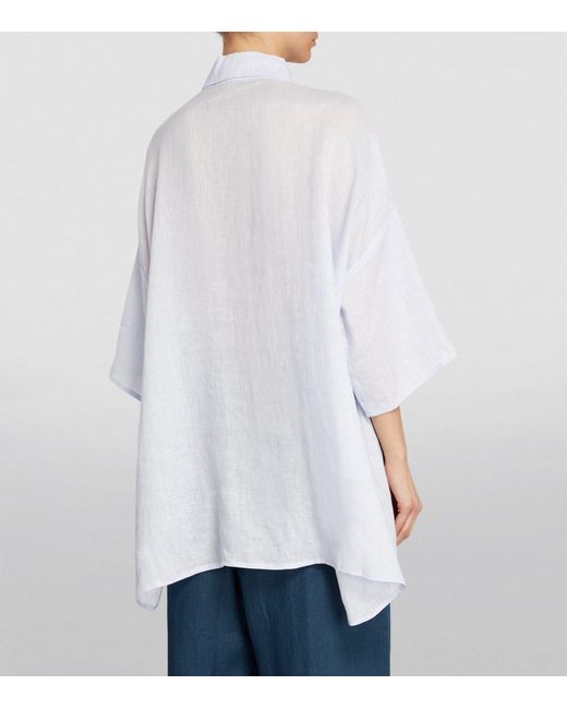 Eskandar White Linen Dropped-shoulder Shirt