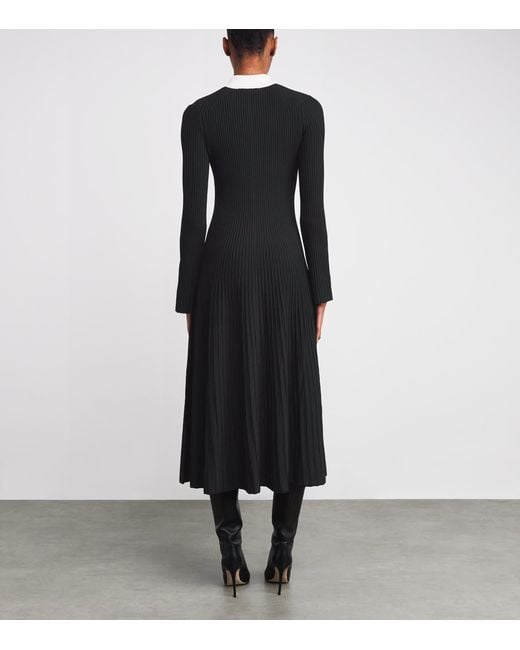 Jonathan Simkhai Women's Black Ribbed Phillipa Midi Dress - coffeafoods.com