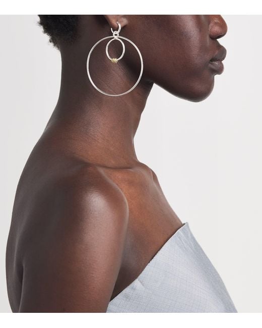 Spinelli Kilcollin Natural Sterling And Echo Hoop Earrings
