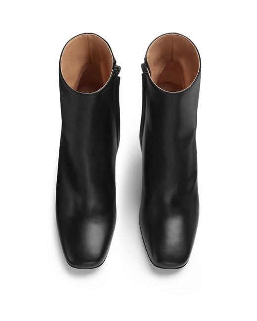 Bottega Veneta Black Calfskin Heeled Ankle Boots 90