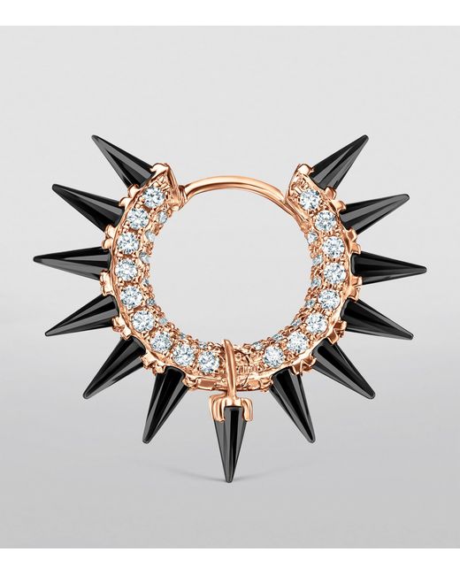 Maria Tash Metallic Moissanite Mohawk And Diamond Pavé Hoop Earring