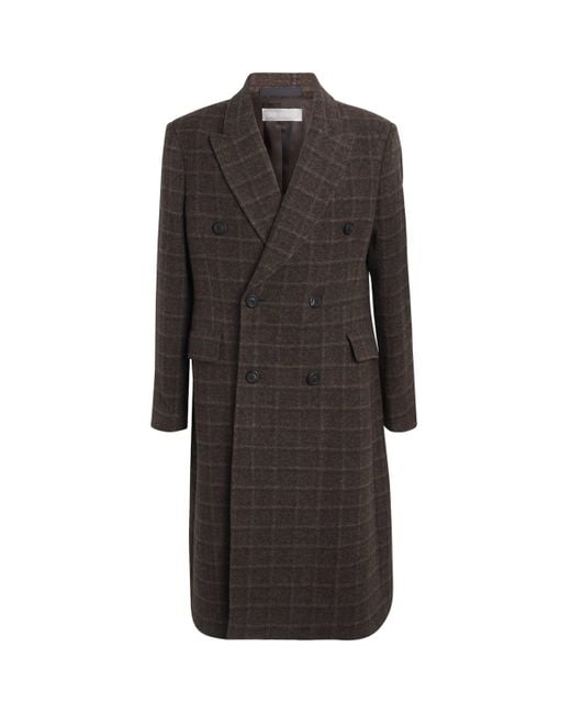 Our Legacy Black Wool Checked Whale Coat for men